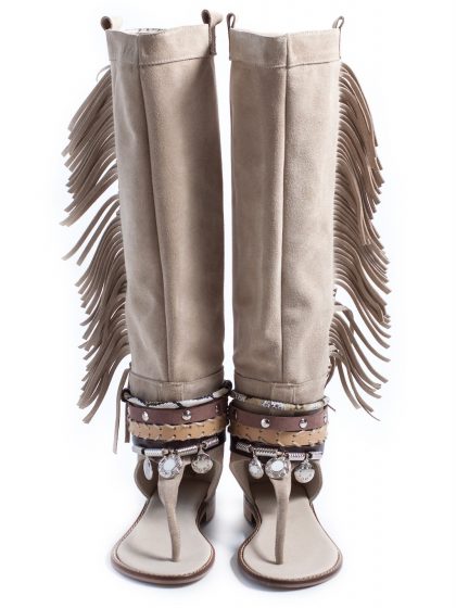 Letní kozačky BÉŽOVÉ