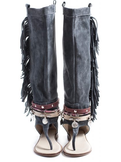 Letní kozačky ŠEDÉ